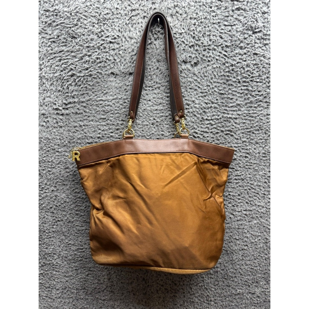 Vintage Sonia Rykiel Women's Canvas Leather Trim Tote Shoulder Bag Brown